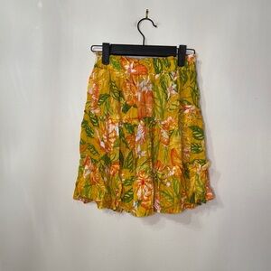RACHEL Rachel Roy Yellow and Orange Skirt Pleated Knee-Length
